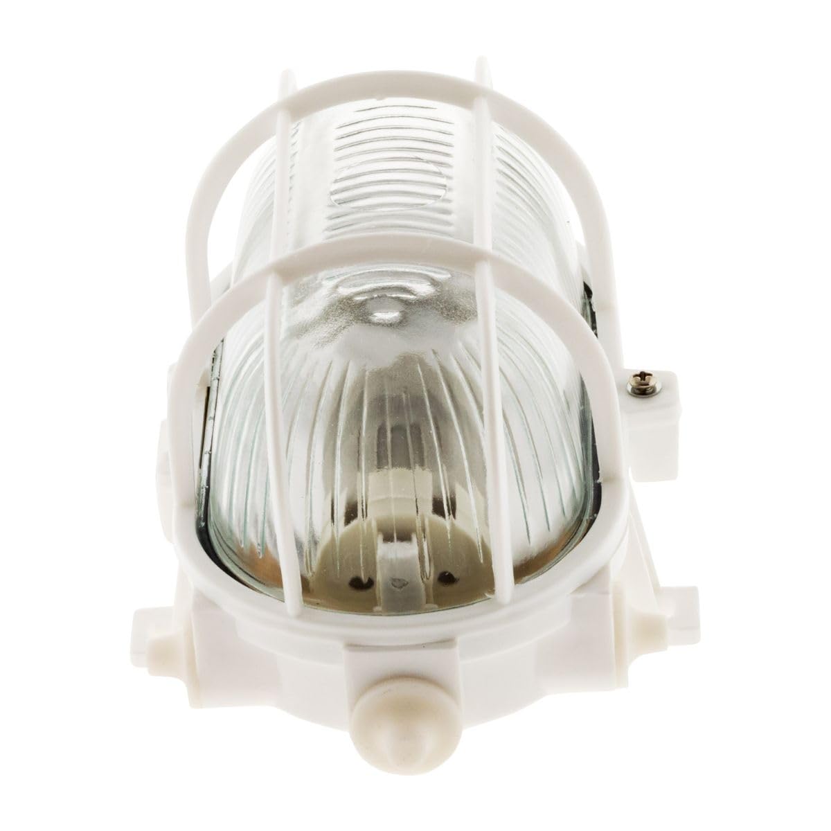 Owalna Lampa Zewnętrzna Ogrodowa Tarasowa Z Osłoną Biała E27 IP44 ZENITECH — miniatura 5
