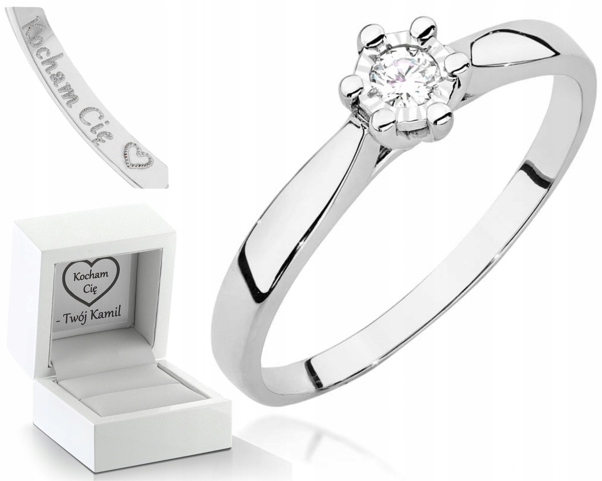 Prstýnek V Bílém Zlatě S Briliantem A Gravírování