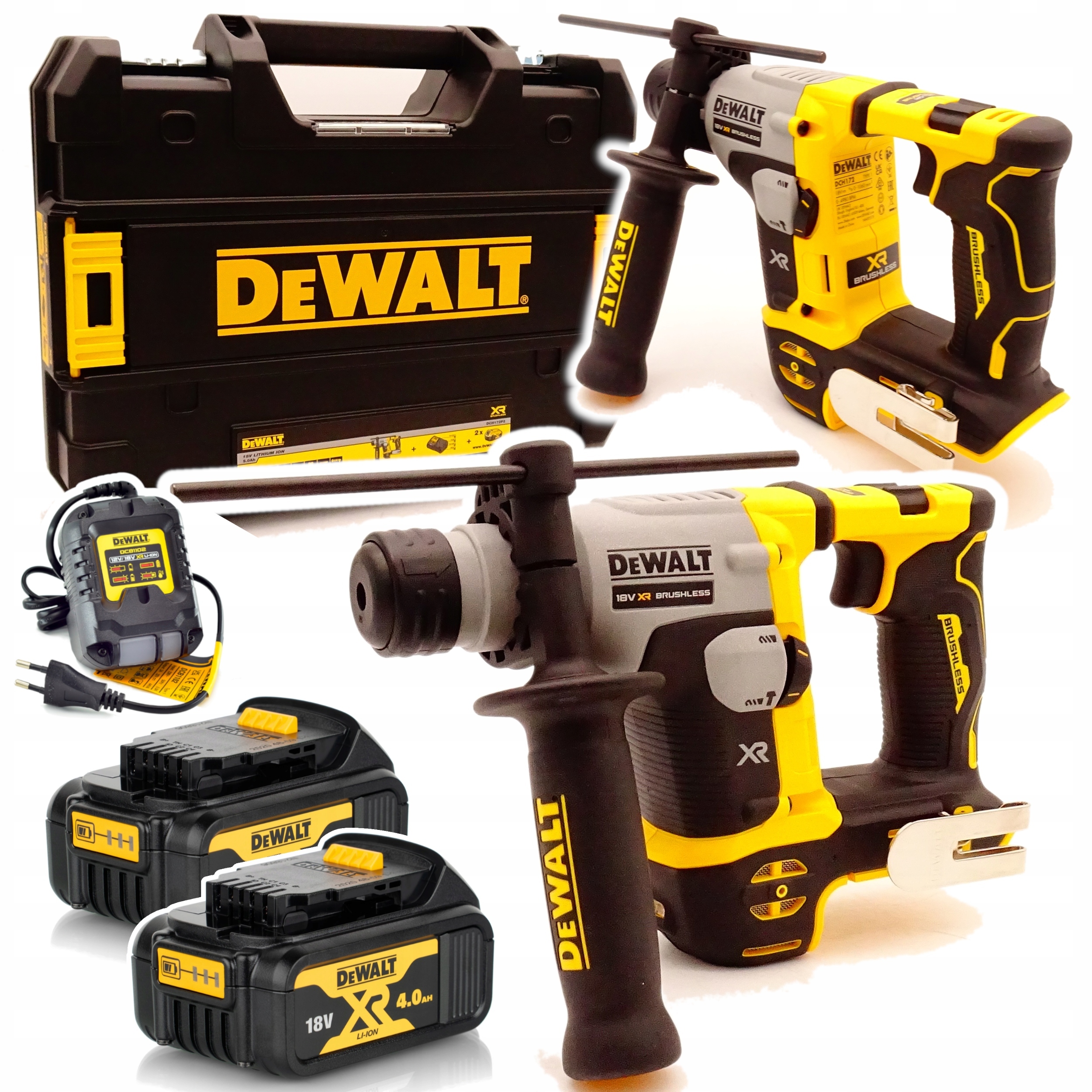 Sada příklepové vrtačky DeWalt DCH172M2 Sds Plus 1,4J 18V Xr 2x4Ah