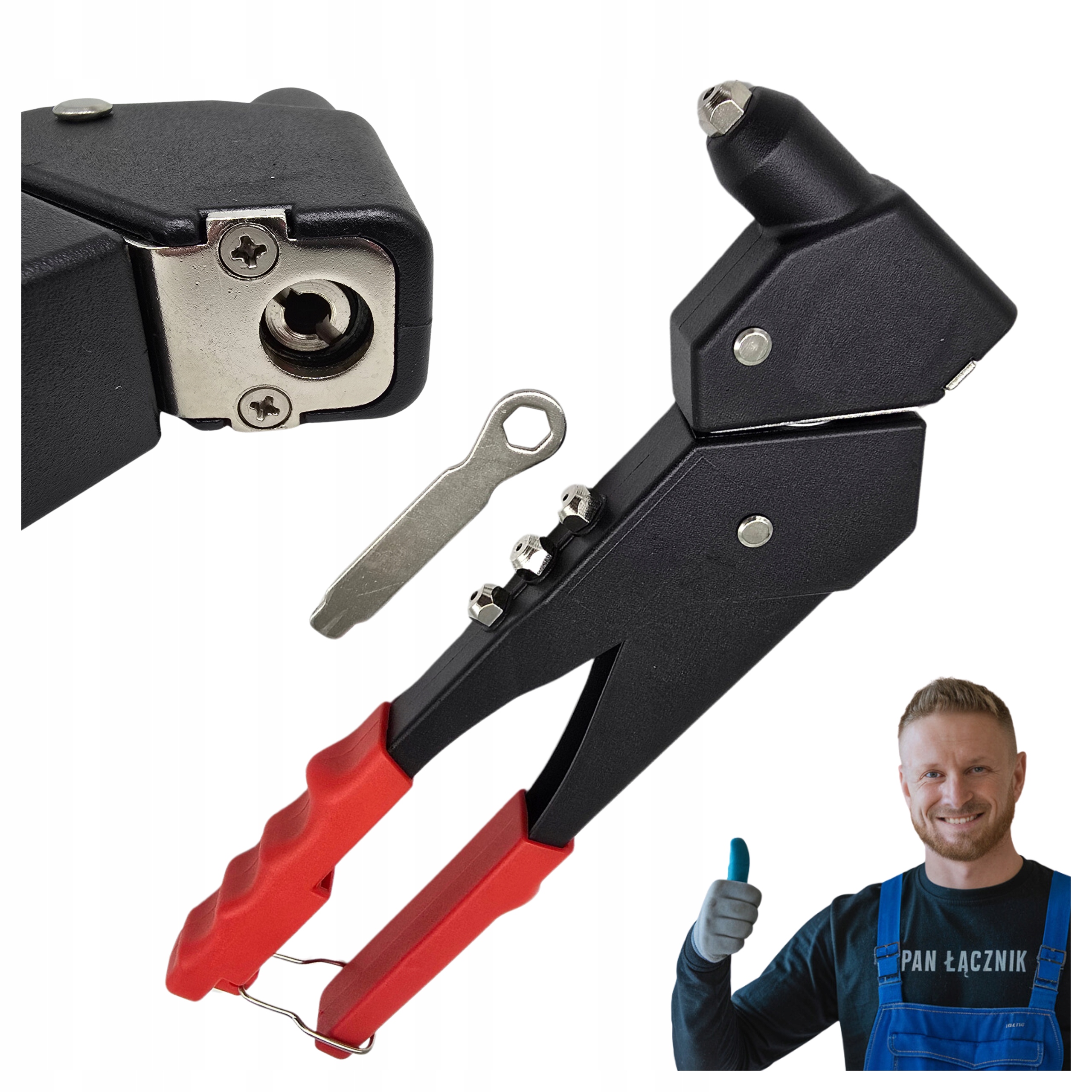 Otočná nýtovačka pro hliníkové ocelové nýty 2,4-4,8 mm Otočná