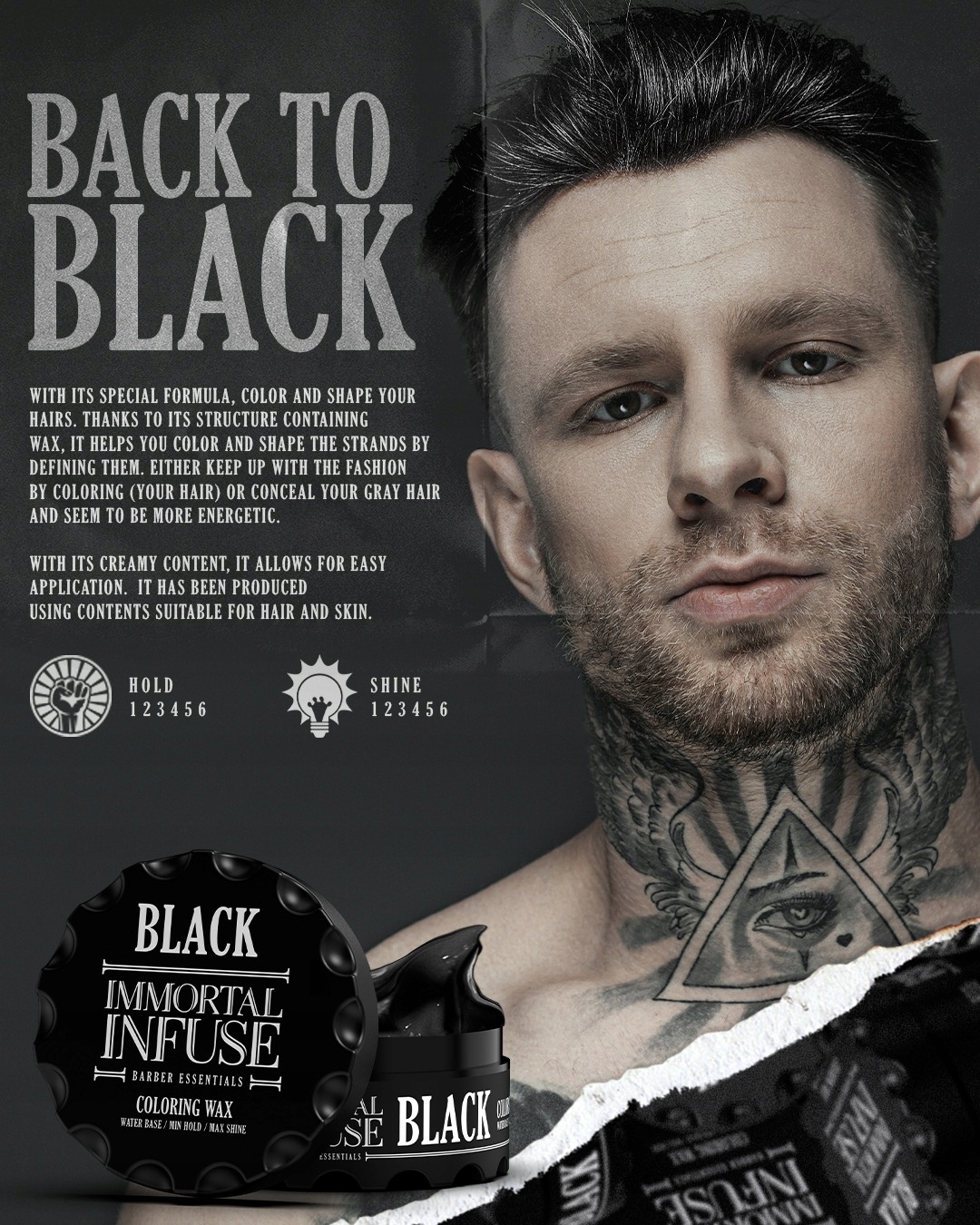 Immortal Infuse Coloring Wax Black 100ml Marka Immortal