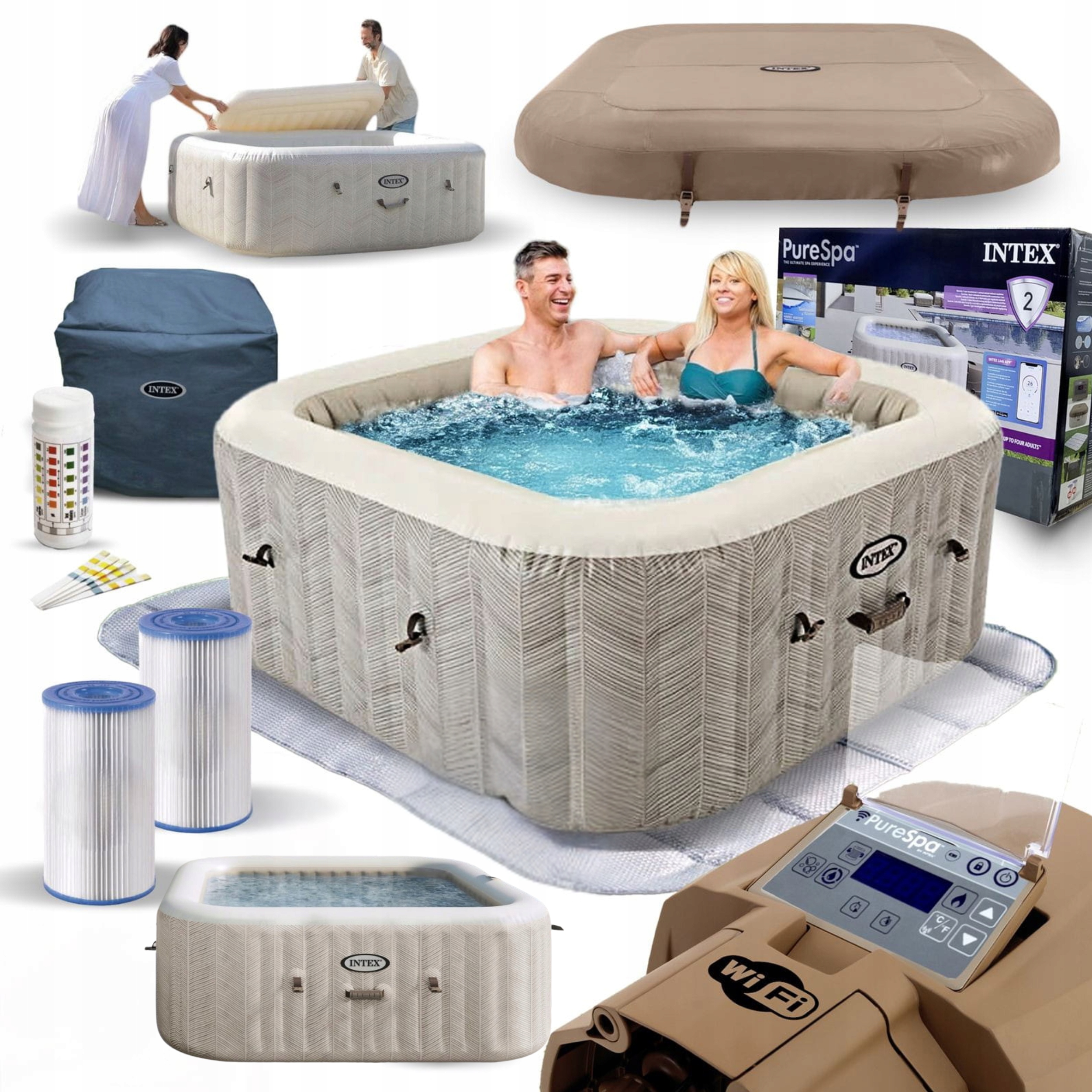 Domowe Spa ogrodowe Intex 28472 Pure Spa Chevron Deluxe dla 4 osób Wi-Fi