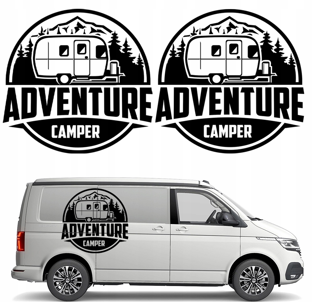 2x Nálepka Grafika na karavan Adventure Camping Hory Les 94x90