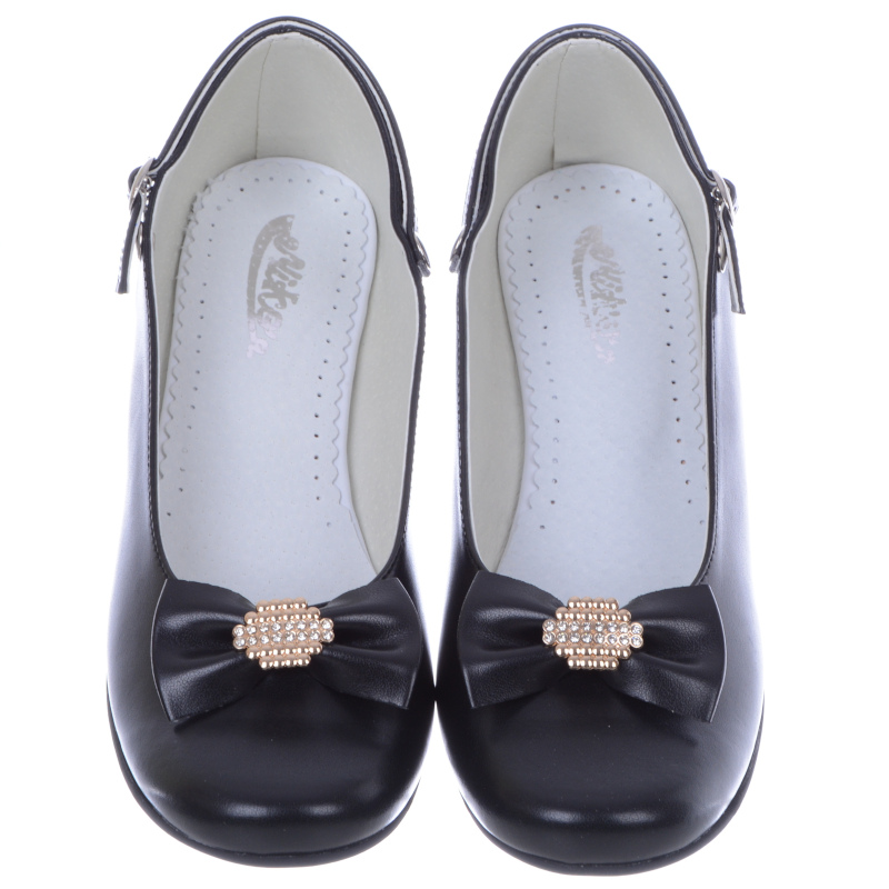 Eleganckie Buty Baleriny Komunijne Czarne 38 Płeć kobieta