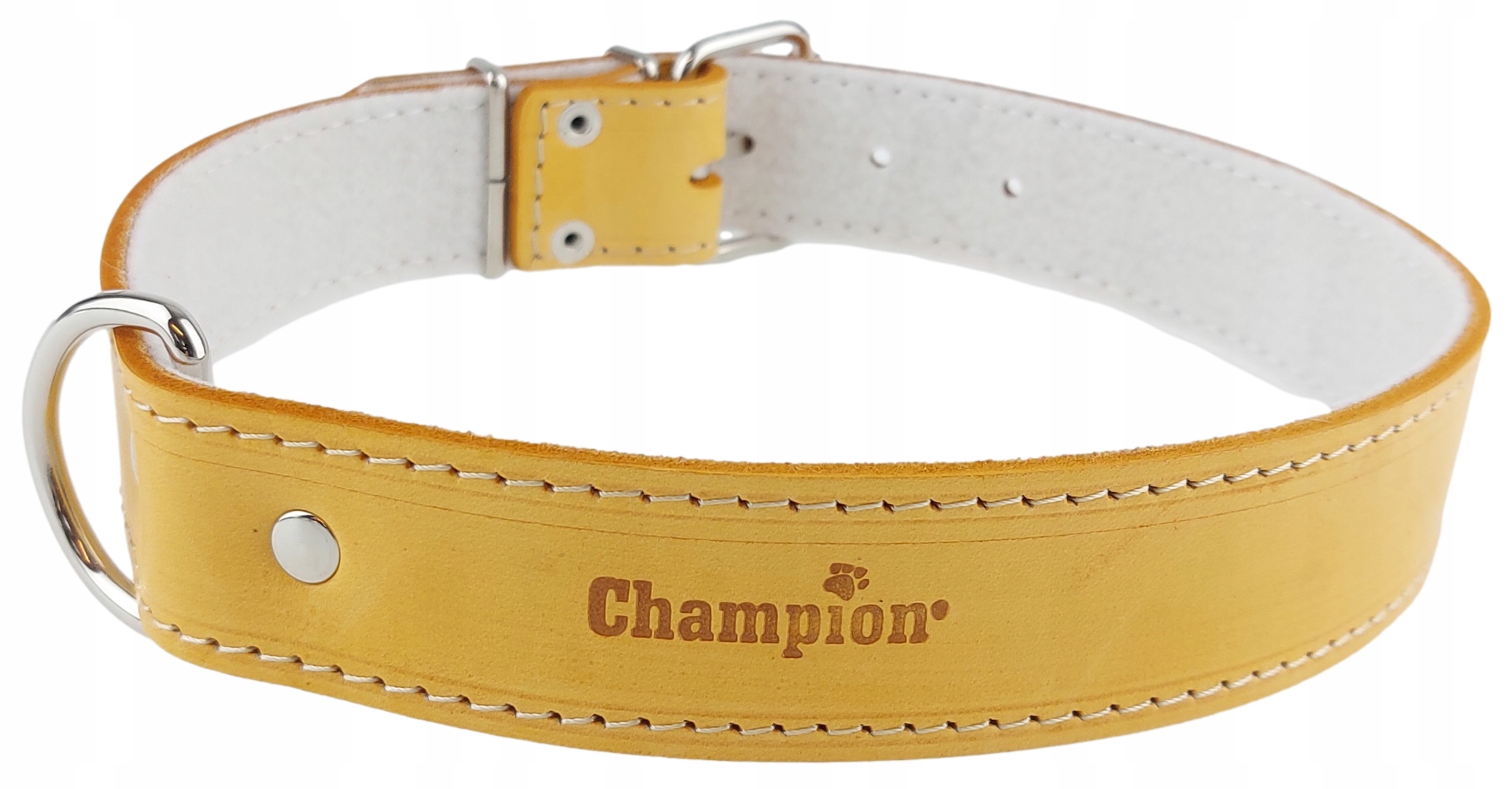 Obojek pro psa Lícová kůže Polský Výrobce Champion 80 cm/4 cm Orange