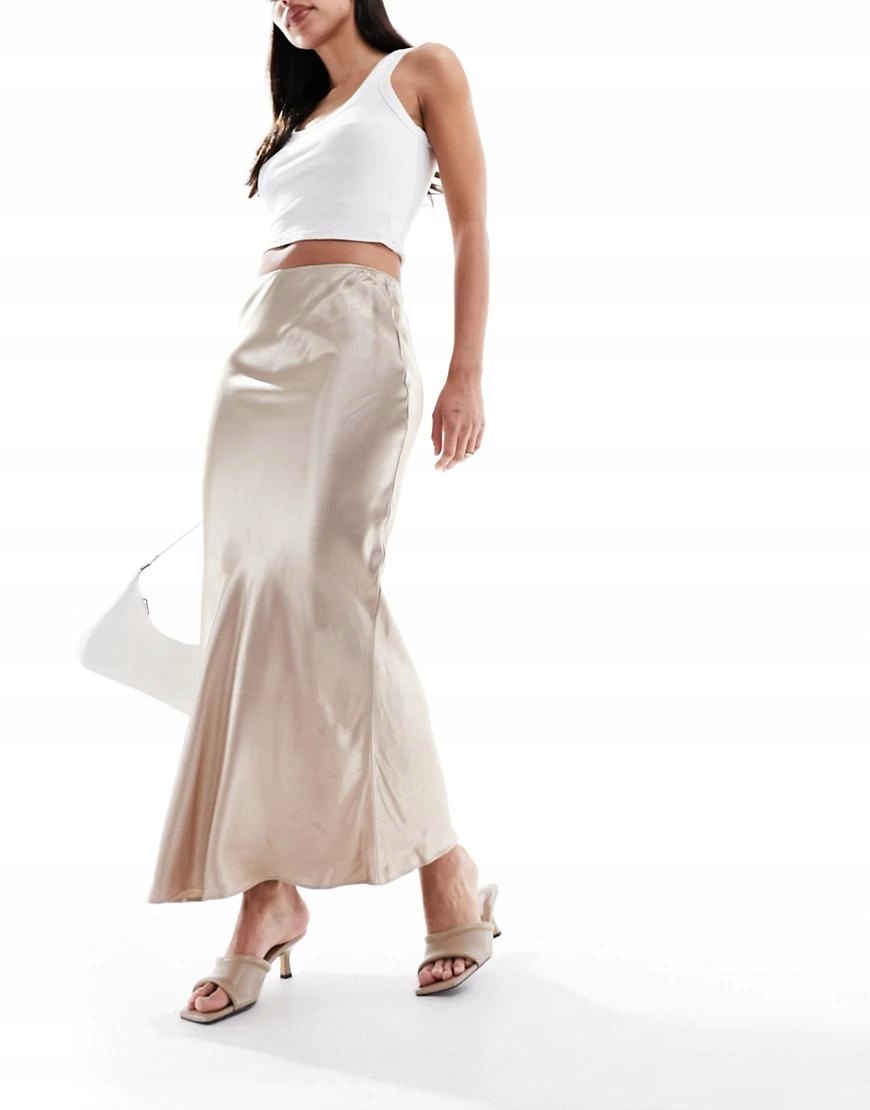 MAXI SPÓDNICA X7S NJ1__XXL RIVER ISLAND SATYNOWA PROSTA Wzór dominujący bez wzoru