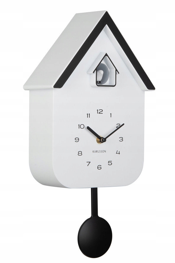 Bílý Klasický Moderní Hodinový Stroj S Kukačkou A Kyvadlem Karlsson KA6081WH