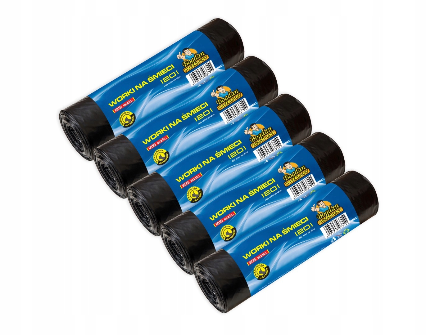Levně Sáčky na odpadky 120l 125 Ks. Ldpe Bogdan Przemocny Velmi Silné