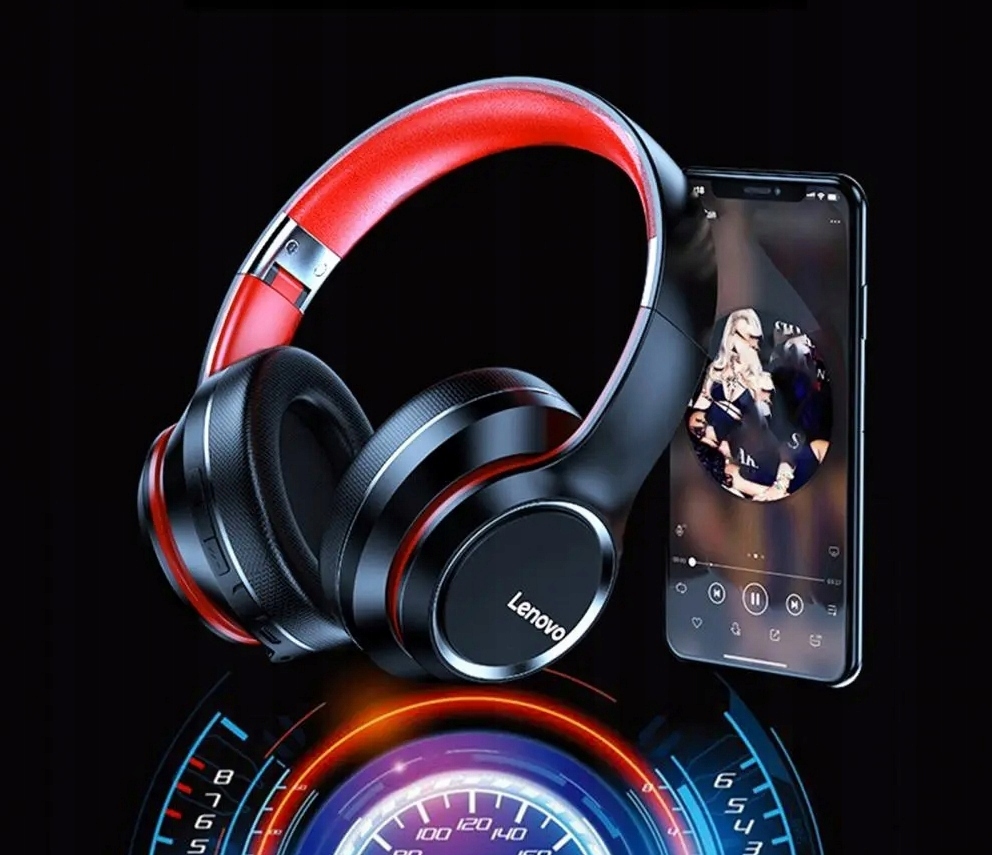 SŁUCHAWKI BEZPRZEWODOWE NAUSZNE GAMINGOWE BLUETOOTH LENOVO HD200 Mikrofon tak