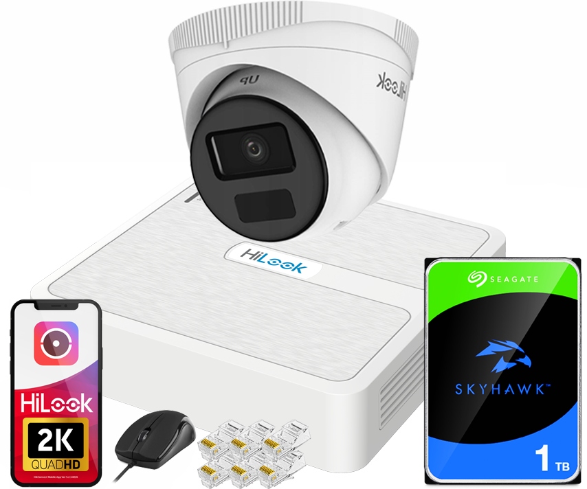 Sada na monitorovanie 4MPx kamery 2K+ IPCAM-T4-P PoE HiLook od spoločnosti Hikvision