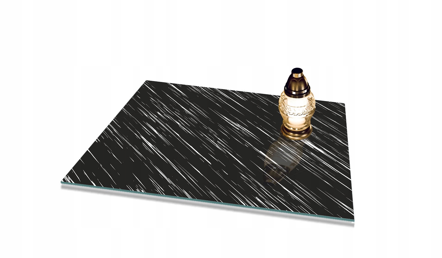 Podstavec na Zniče z tvrzeného skla na Hřbitov 60x52 cm gumové patky