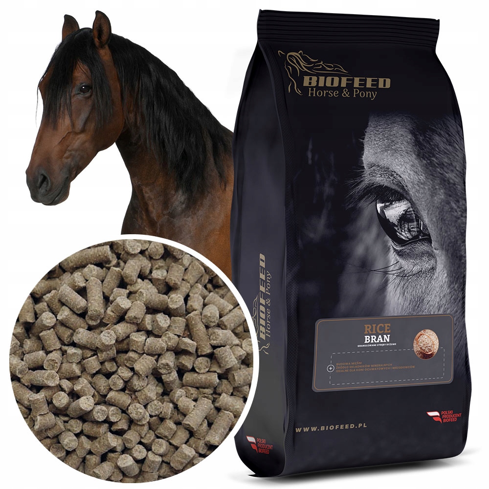 Otręby ryżowe dla koni granulat pasza BIOFEED 20kg