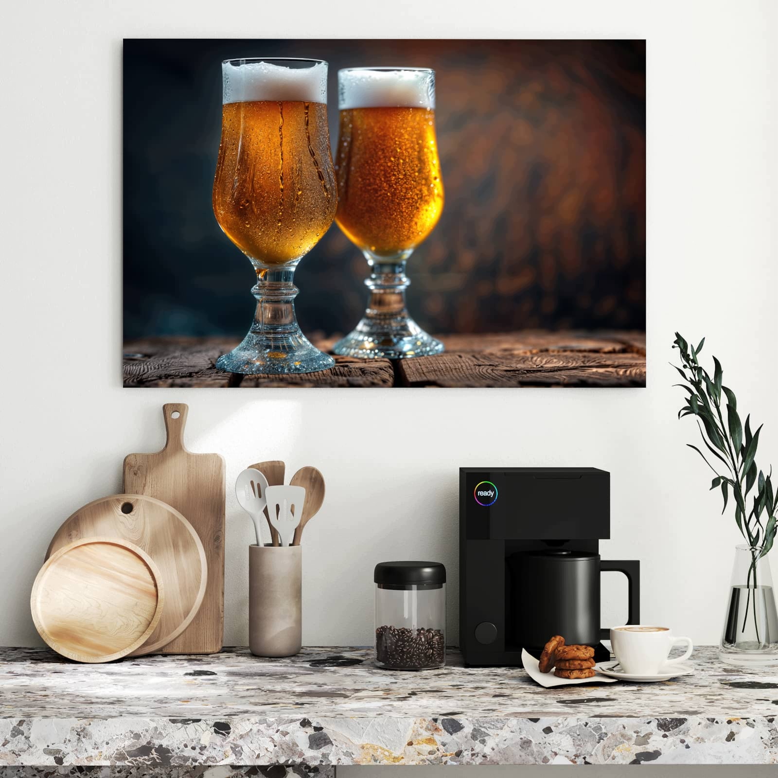 Magnetická tabule Dva Půllitry do piva Dřevo 90 × 60 cm