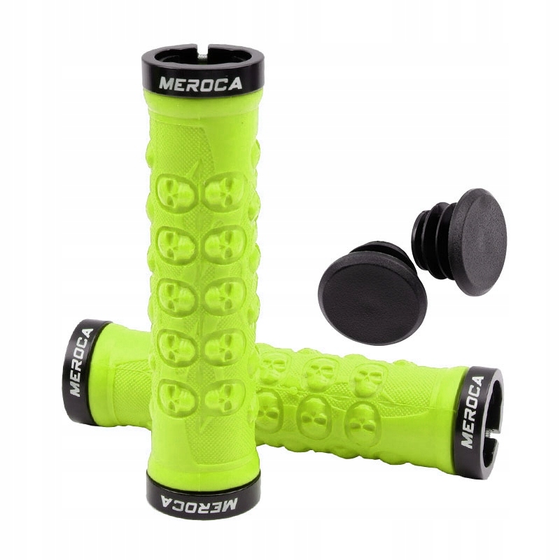 Gripy Czaszki Meroca Lock-On 130mm chwyty Mtb Enduro czaszka zielone
