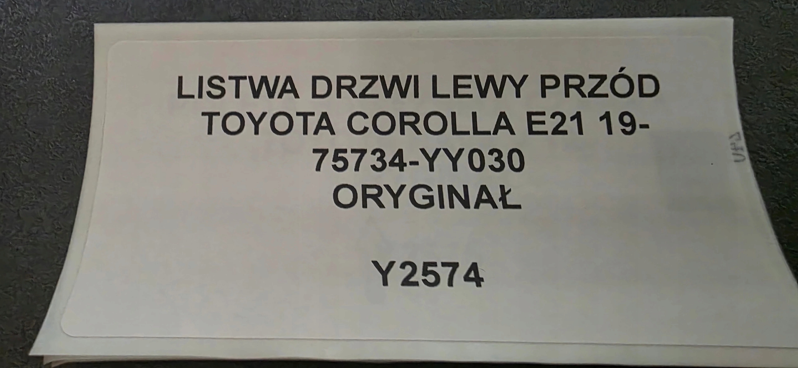 moulding door left front TOYOTA COROLLA E21 19- original 75734-YY030