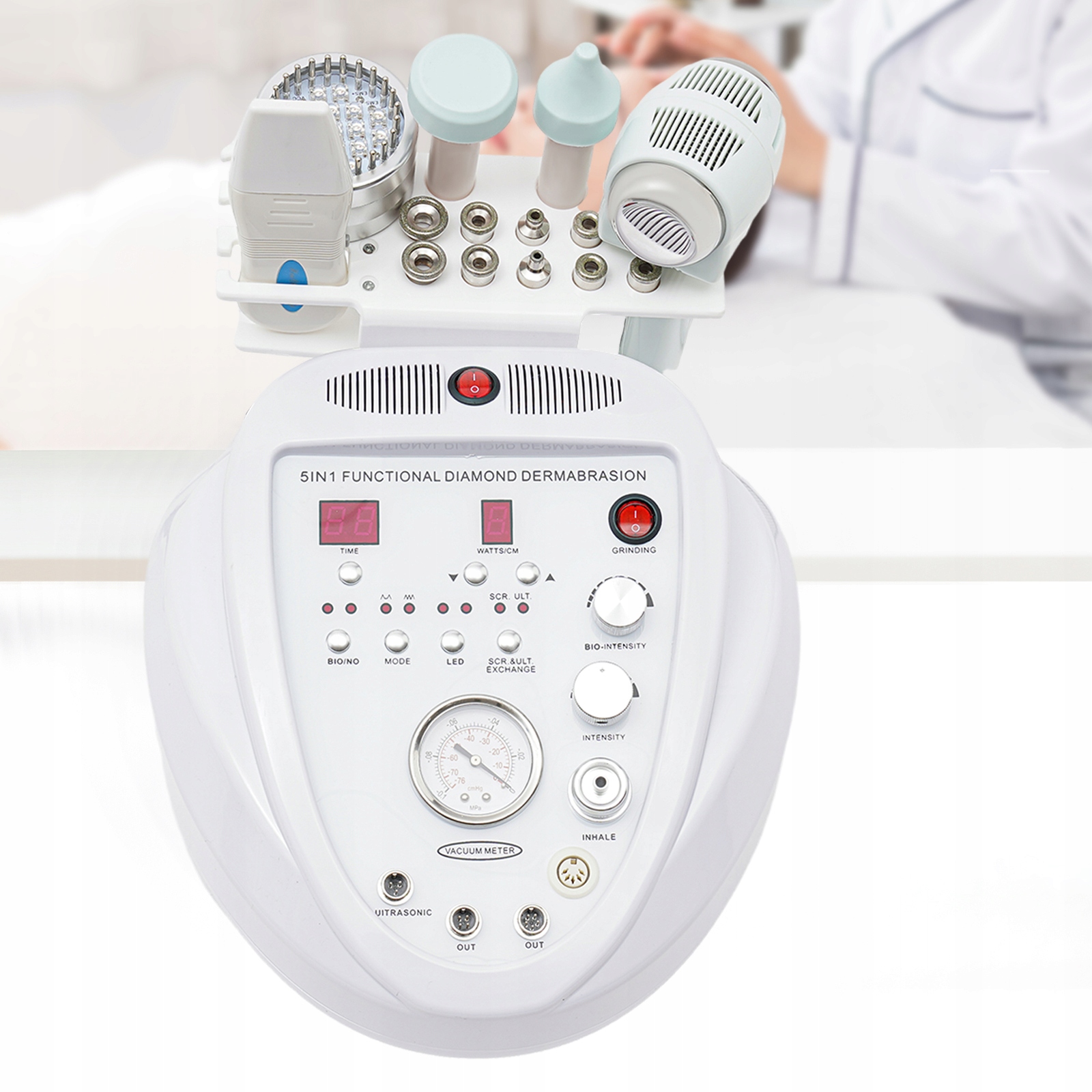 5 w 1 Wielofunkcyjny diamentowy przyrząd do mikrodermabrazji 110W Szerokość urządzenia 29 cm