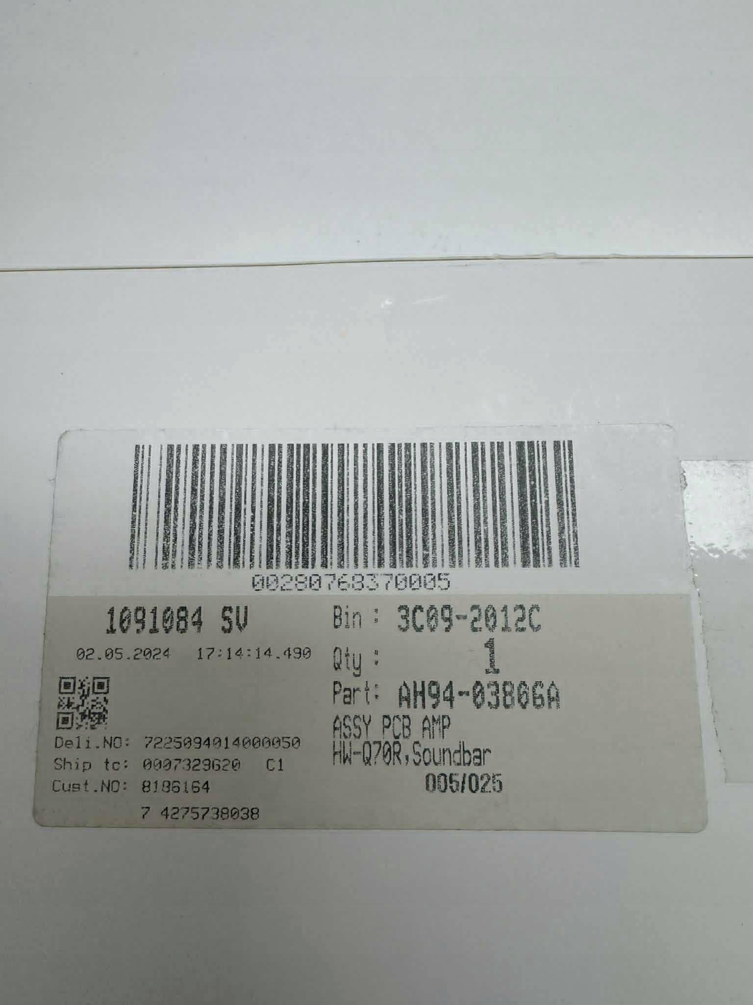 Samsung AH94-03806A základní deska zesilovače Assembly Pcb Amp pro soundbar