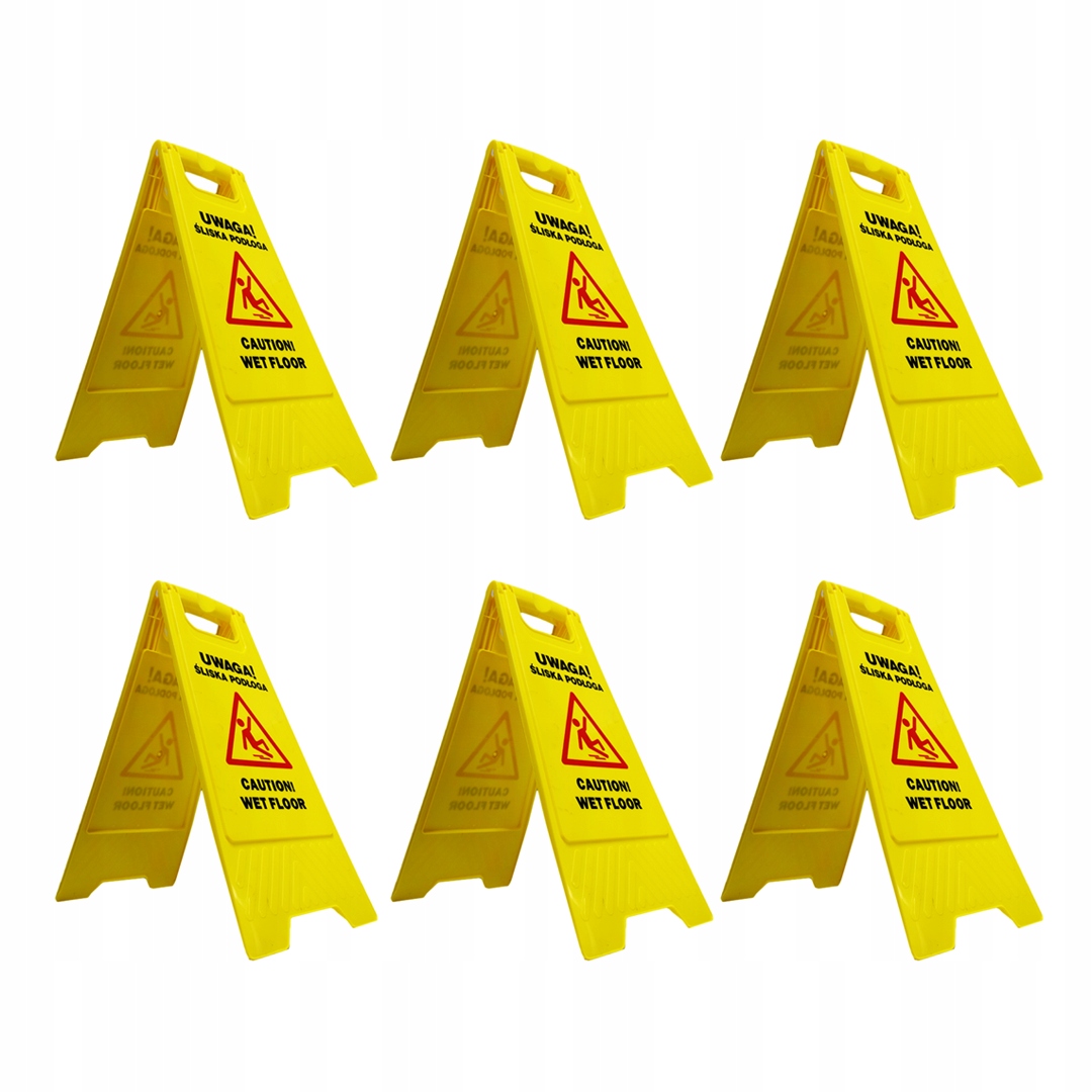 Výstražná tabule stojan reklamní tabule Pozor kluzká podlaha kluzká žlutá 6x