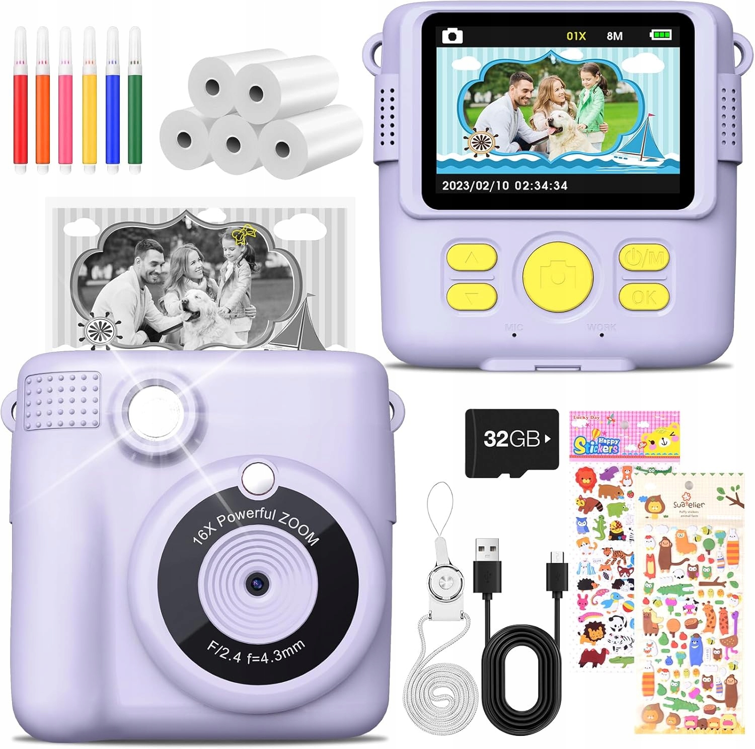 Mini Instantní Fotoaparát S Digitální Tiskárnou Pro Děti Rolky XXL