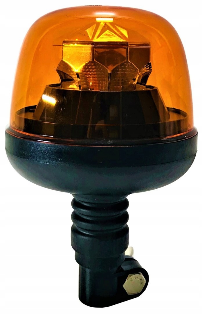 Kohout led výstražná lampa oranžová stopka 7 záblesků 12-24v