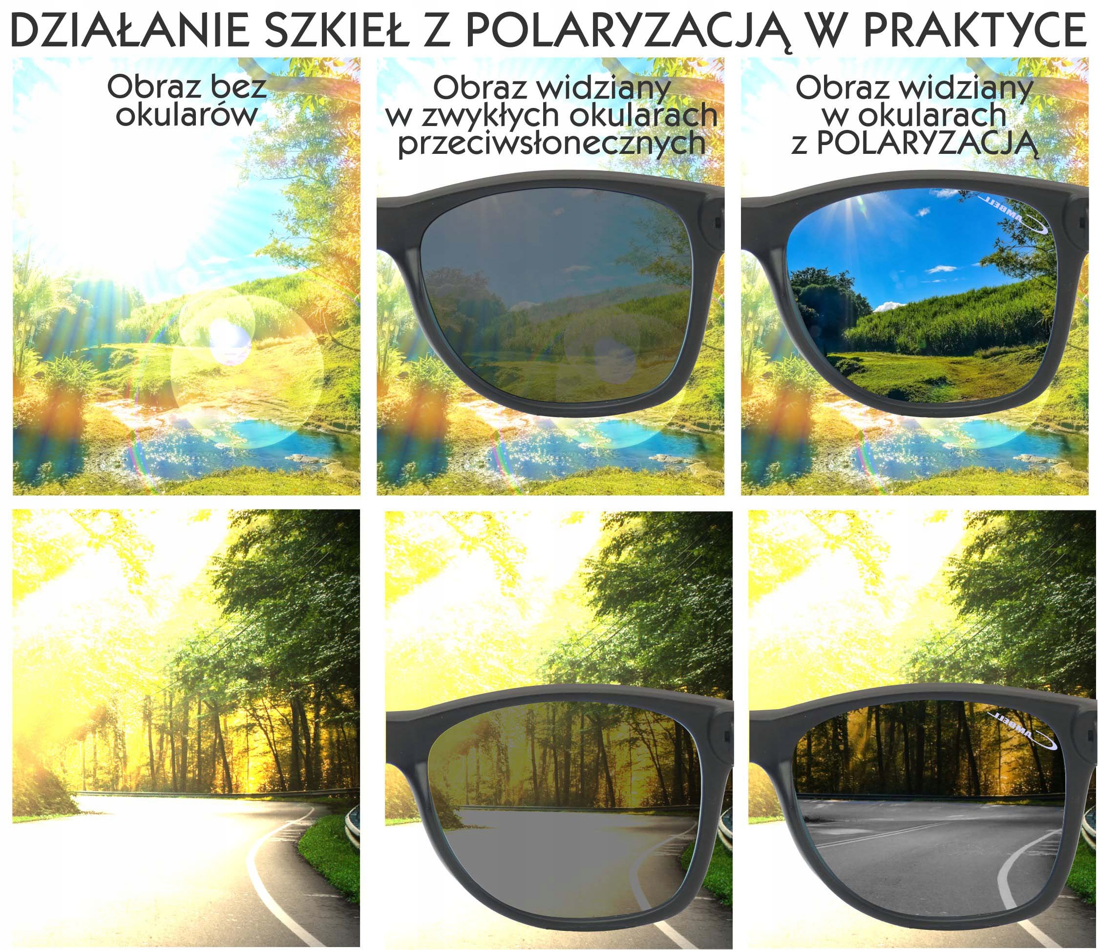 Okulary POLARYZACYJNE SPORT na ROWER UV400 Cambell Szerokość mostka 17 mm