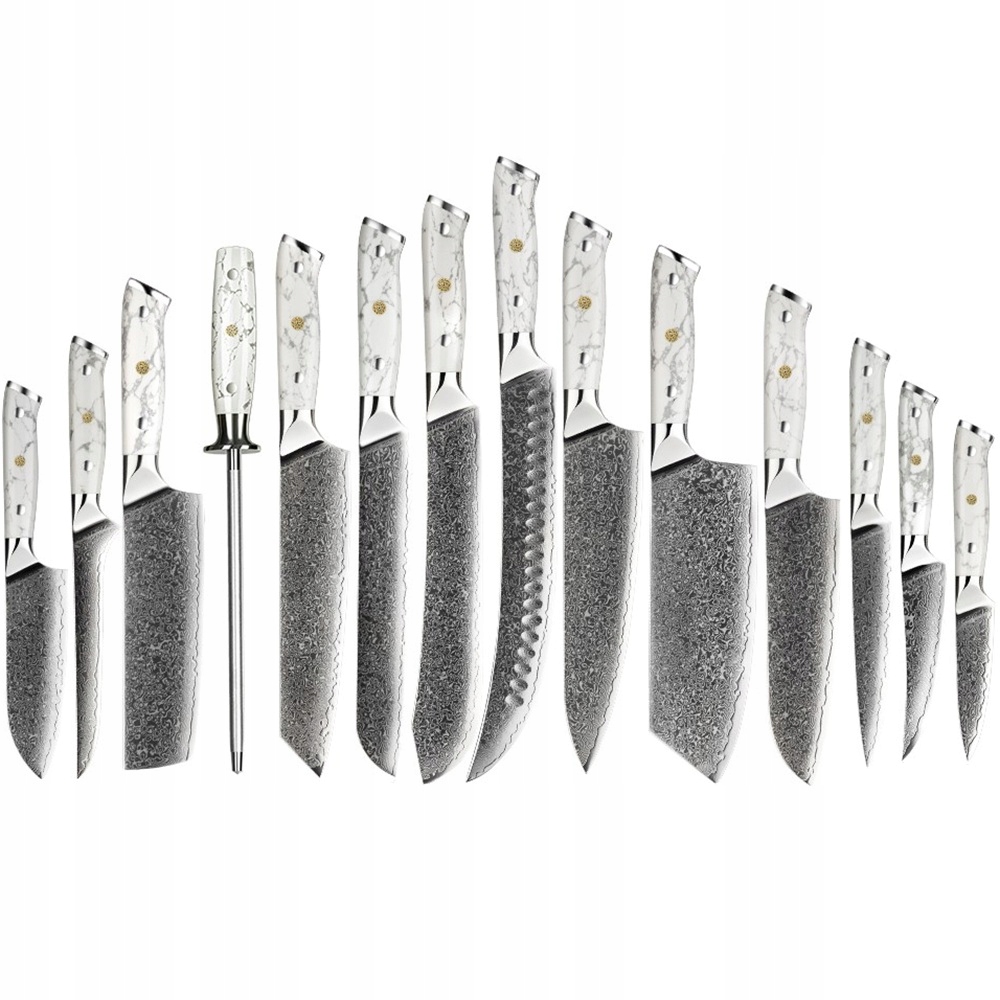 Sada damaškových kuchynských nožov Yuzuki Biela KP-37538