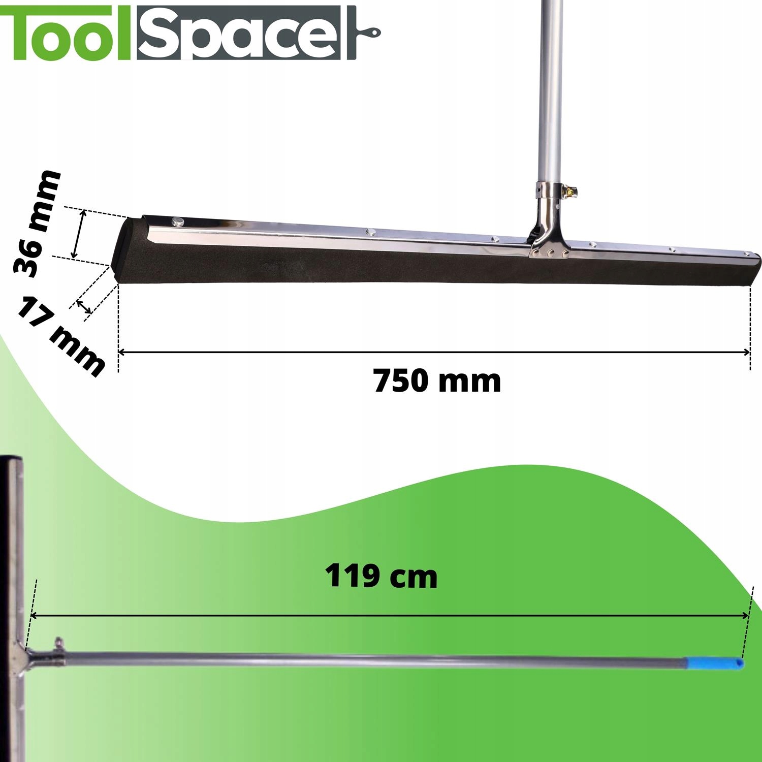Zgarniacz wody ściągaczka do podłóg ToolSpace 75cm z kijem 120cm Kod producenta 8069
