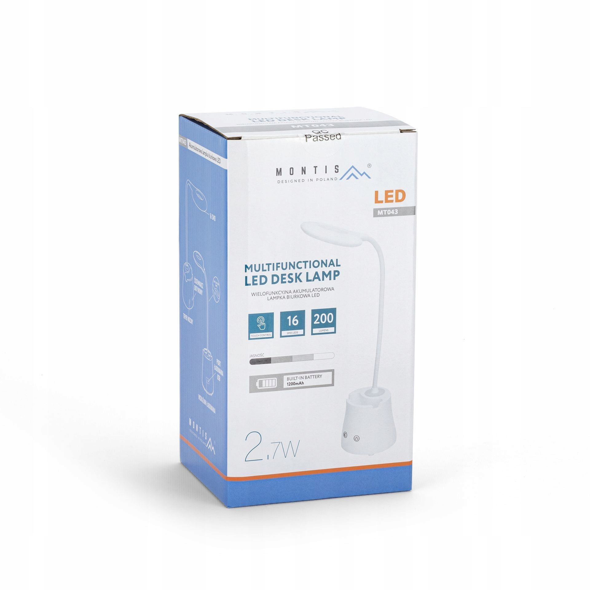 LAMPKA BIURKOWA LED BIURKO LAMPA STOJAK SMD 3BARWY TRYBY AKUMLATOR Szerokość produktu 10 cm