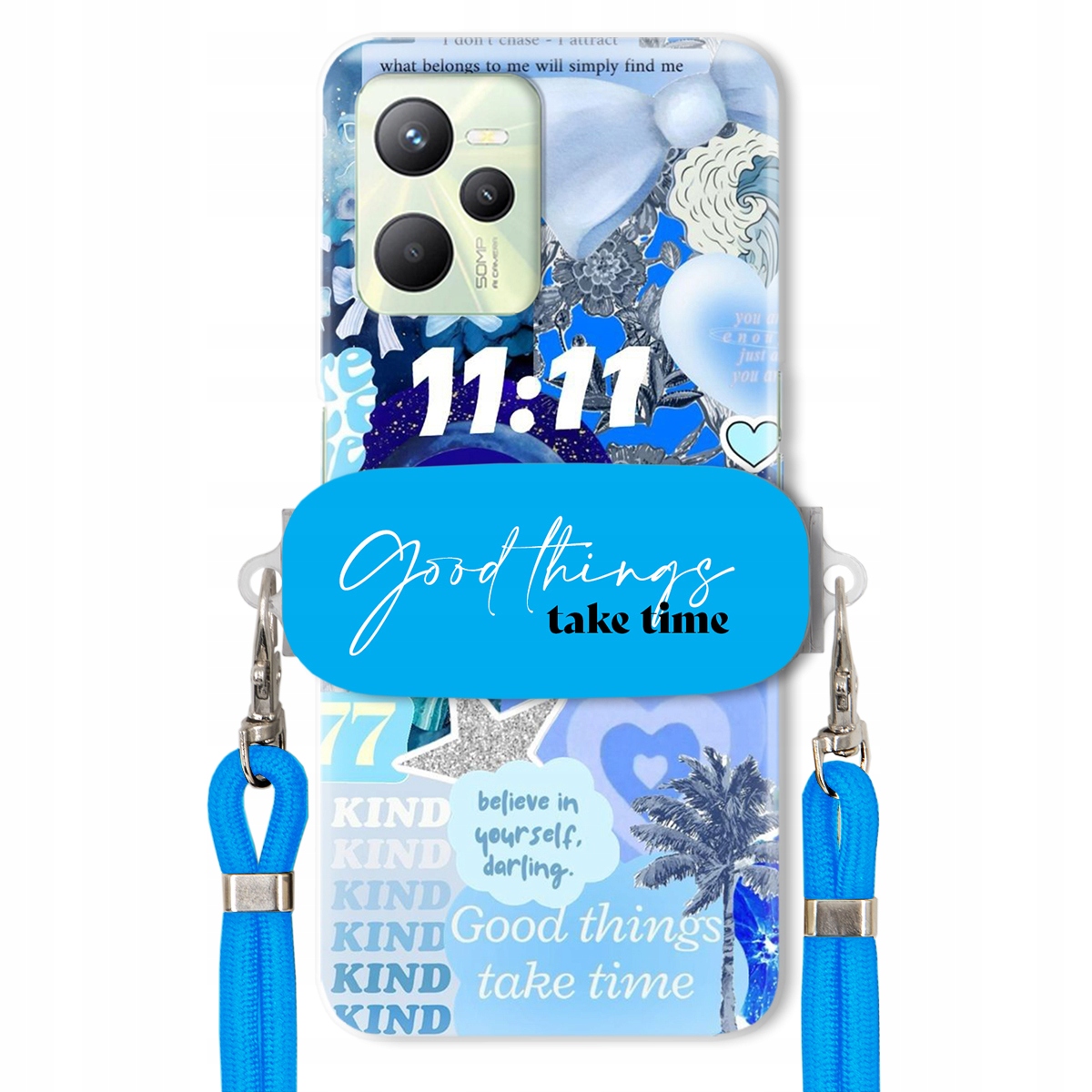 Puzdro pre Realme C35 Držiak Crossbody vodítko Good Things Take Time Lata