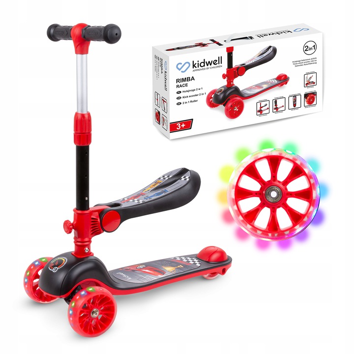 Kidwell Hulajnoga balansowa 2w1 Rimba jeździk LED