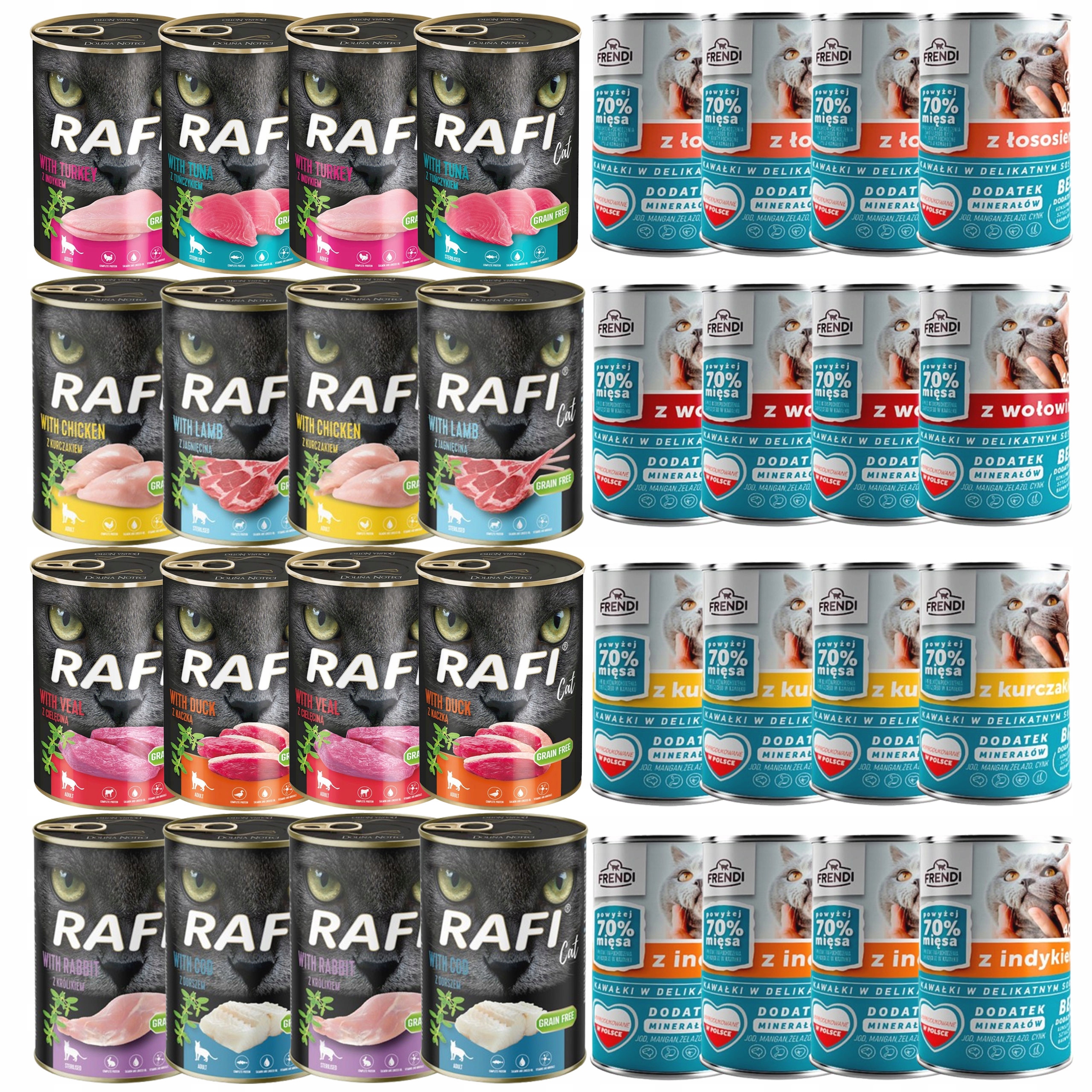 Levně Rafi Cat Frendi Krmivo mokré pro kočky mix chutí 32 x 400 g plnohodnotné