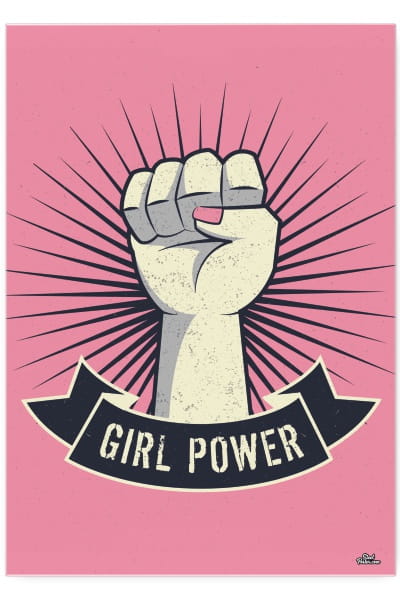 Ozdoba Plakát Kovový Plech Na Zeď Girl Power