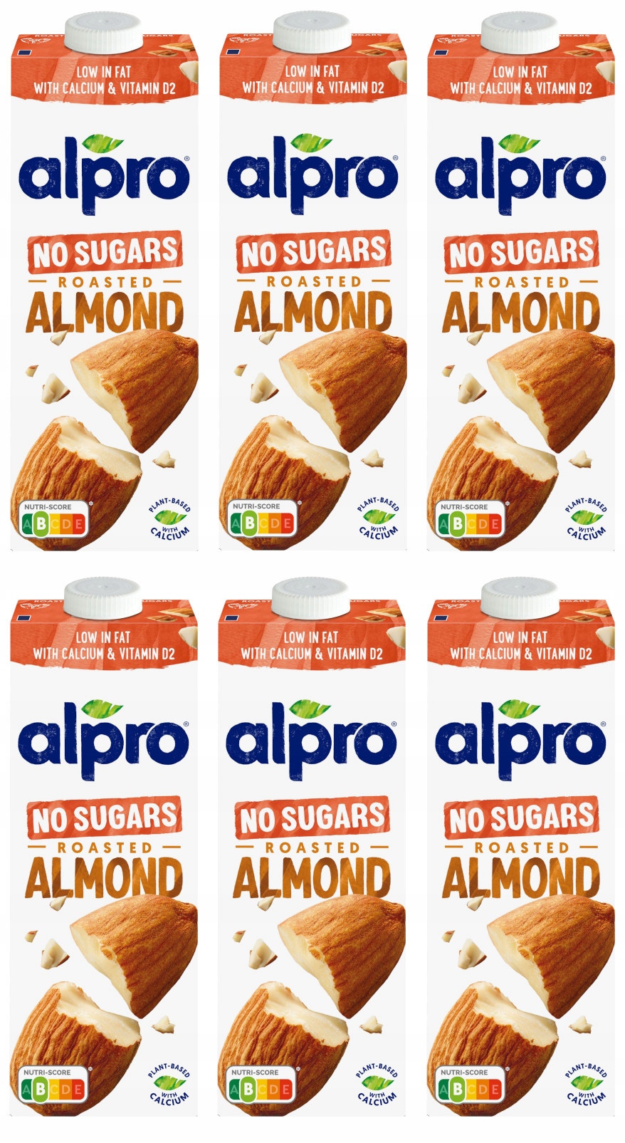 Levně Alpro Nápoj Z Pražených Mandlí S Přídavkem Vápníku Bez Přidaného Cukru 6 x 1 L