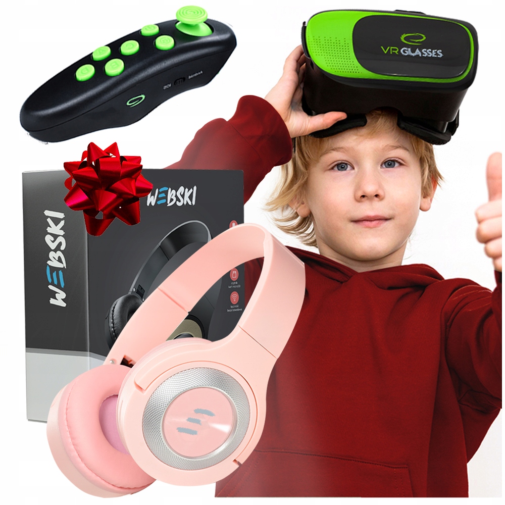 PREZENT na święta DLA 6 7 8 9 10 11 12 LATKA OKULARY VR GOGLE 3D+Słuchawki