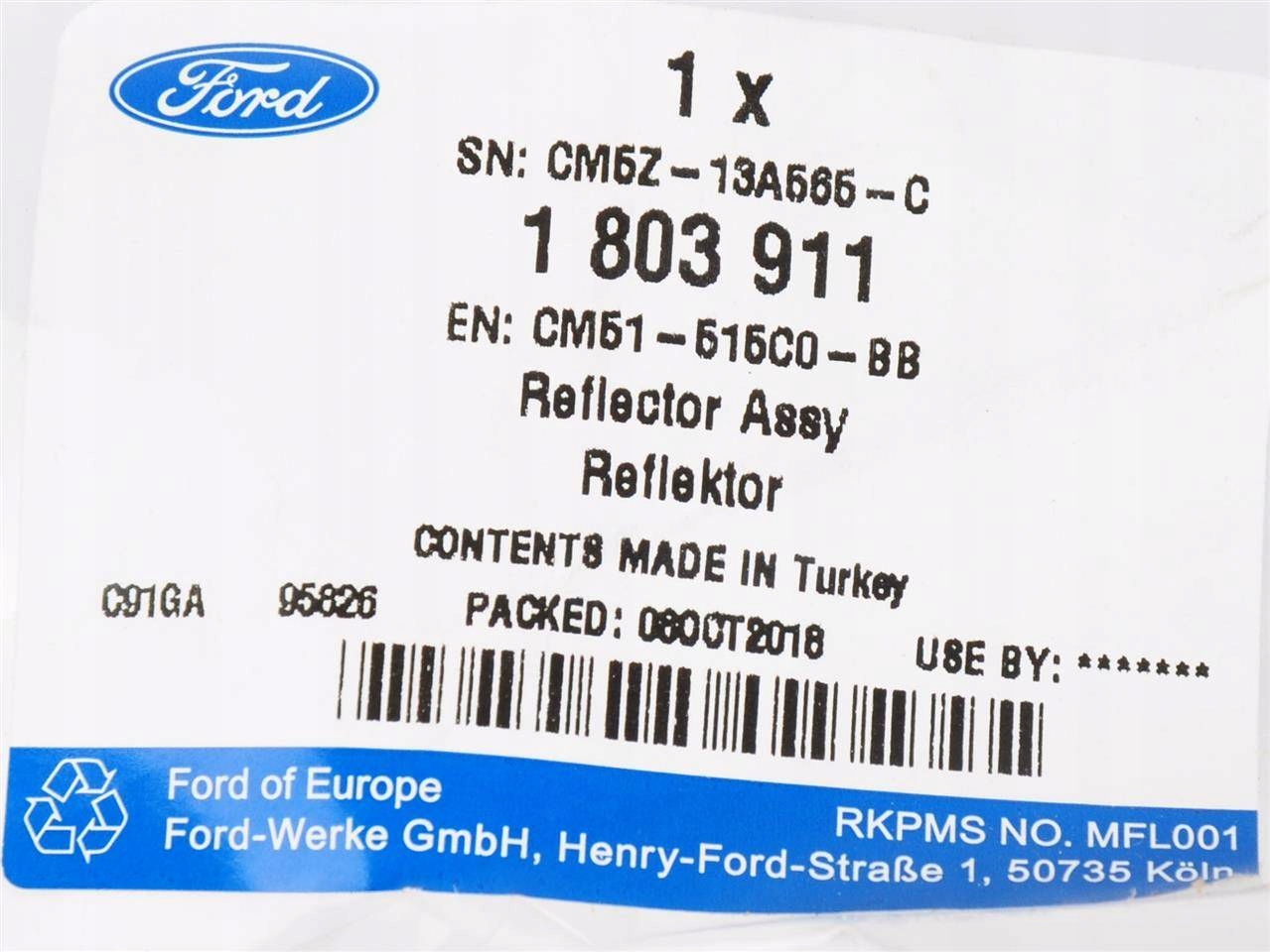 ODBLASK TYL LEWY FOCUS MK3 FL KOMBI ST SPORT Lamp Type dedicated