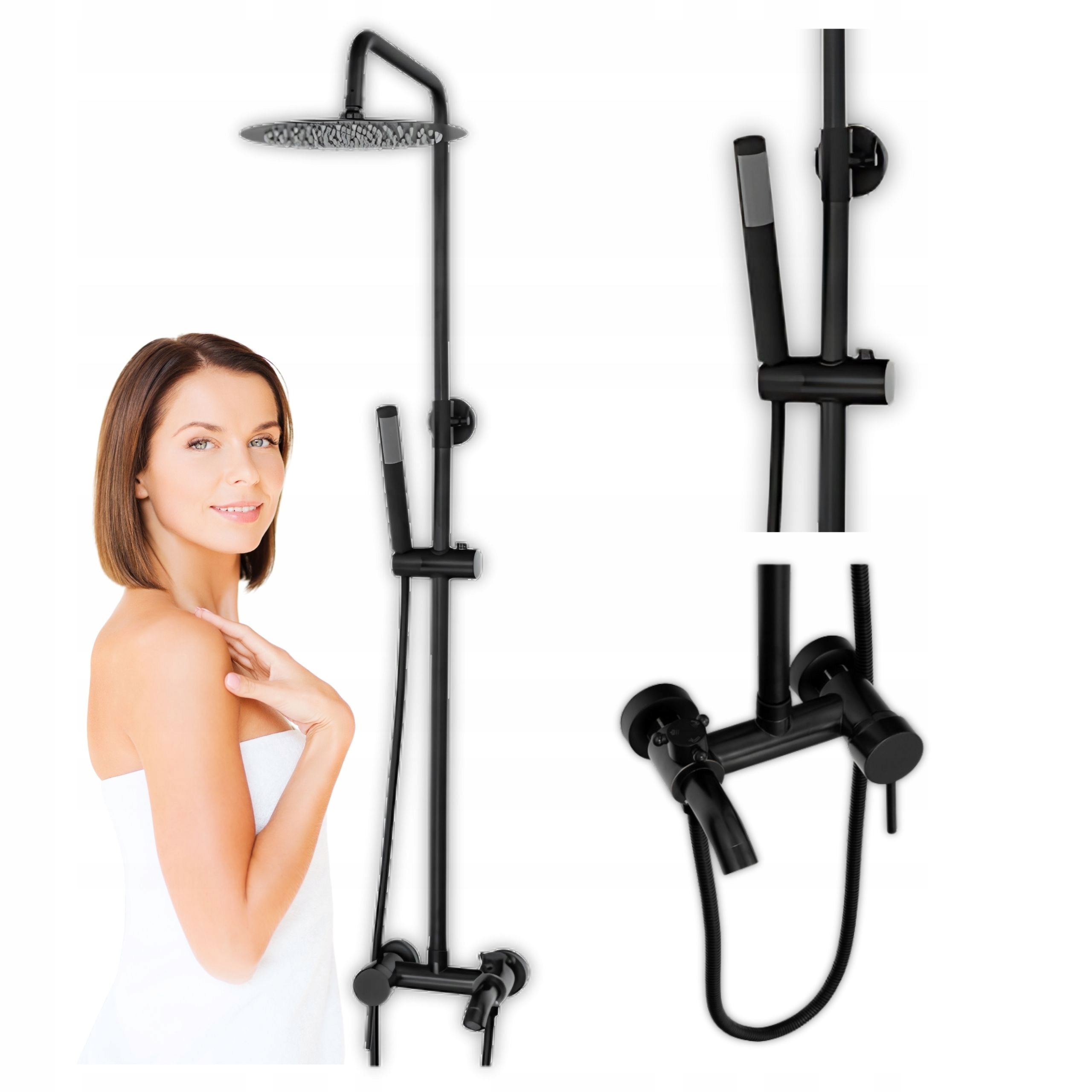 Sprchový Set Na Omítku Černý