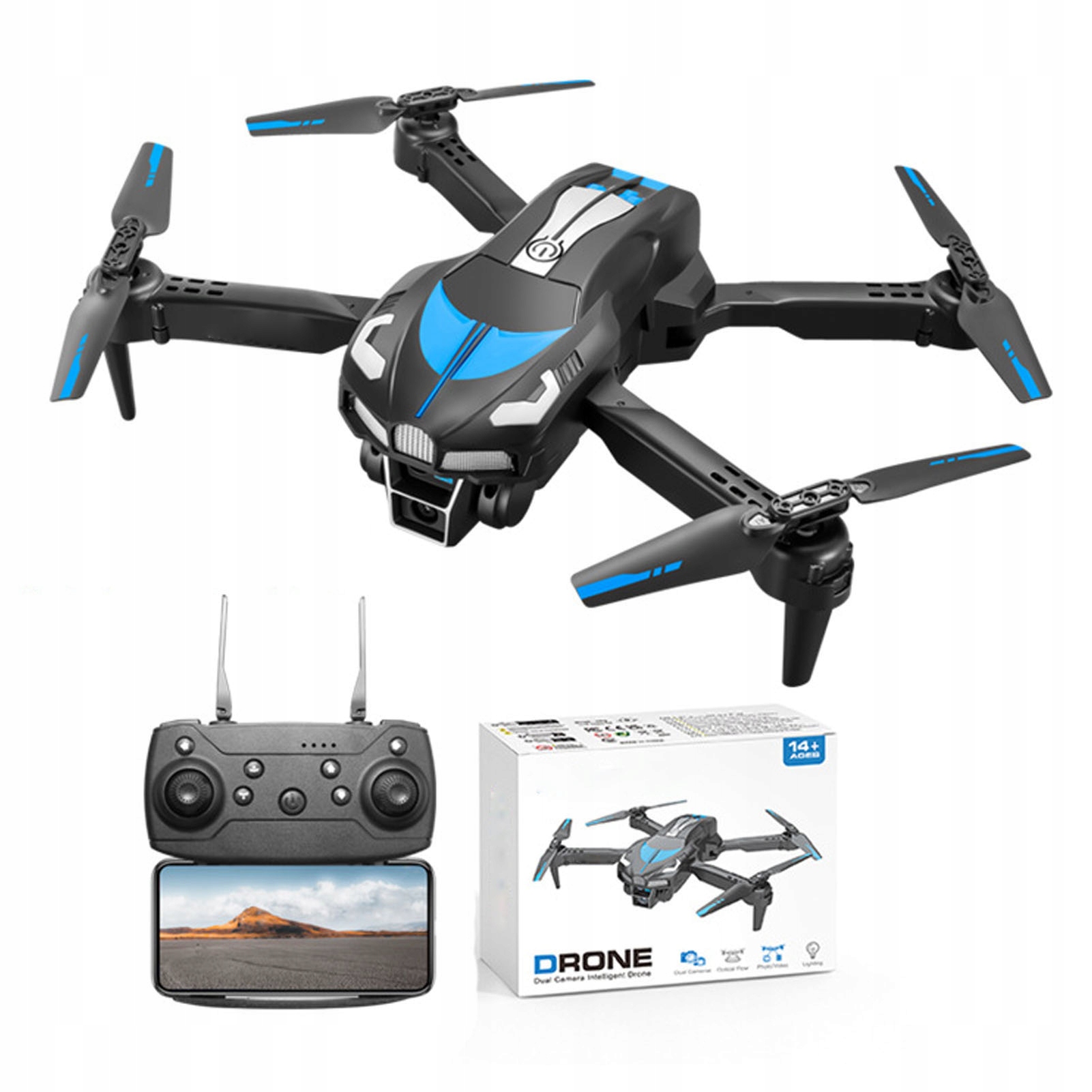 DRON Z KAMERĄ HD DRON RC Z POTRÓJNĄ KAMERĄ HD QUADCOPTER