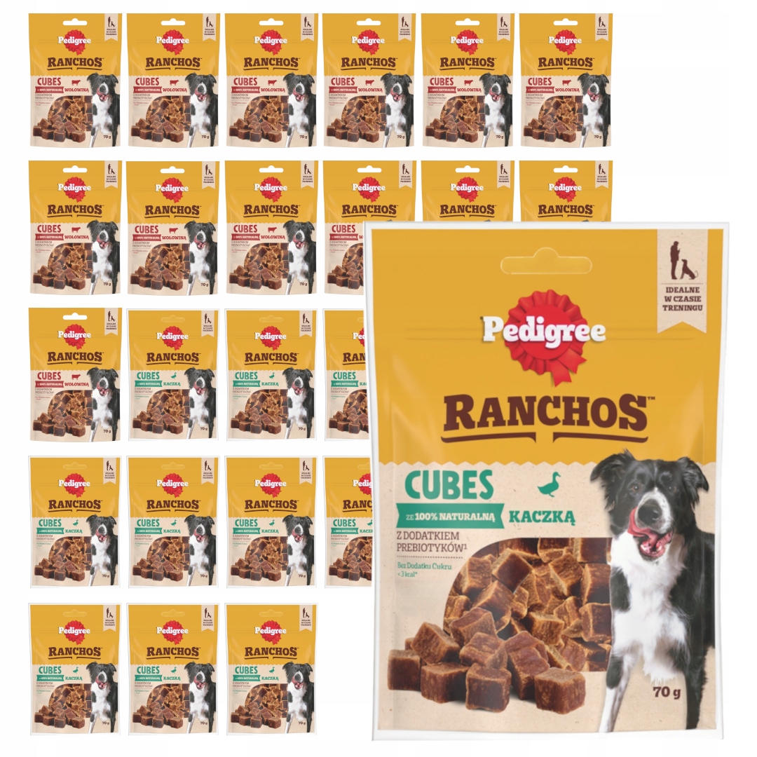 Pedigree Sada pamlsků pro psa Ranchos Cubes 28x70 g s hovězím a kachním masem