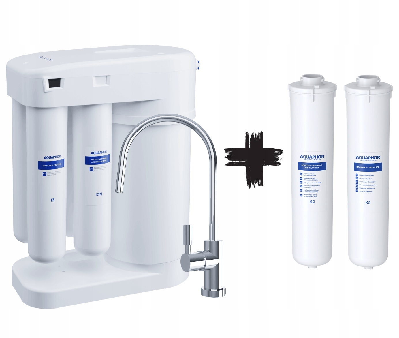 System odwróconej osmozy AQUAPHOR Morion RO-101S + Zestaw filtrów K2 i K5
