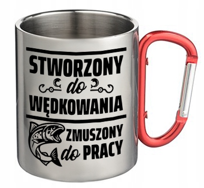 

Metalowy Kubek Wędkarza Zmuszony Do Pracy