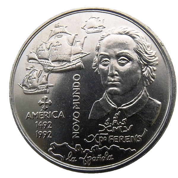 PORTUGALIA 200 ESCUDOS 1992 NOWY ŚWIAT AMERYKA - KOLUMB AUNC
