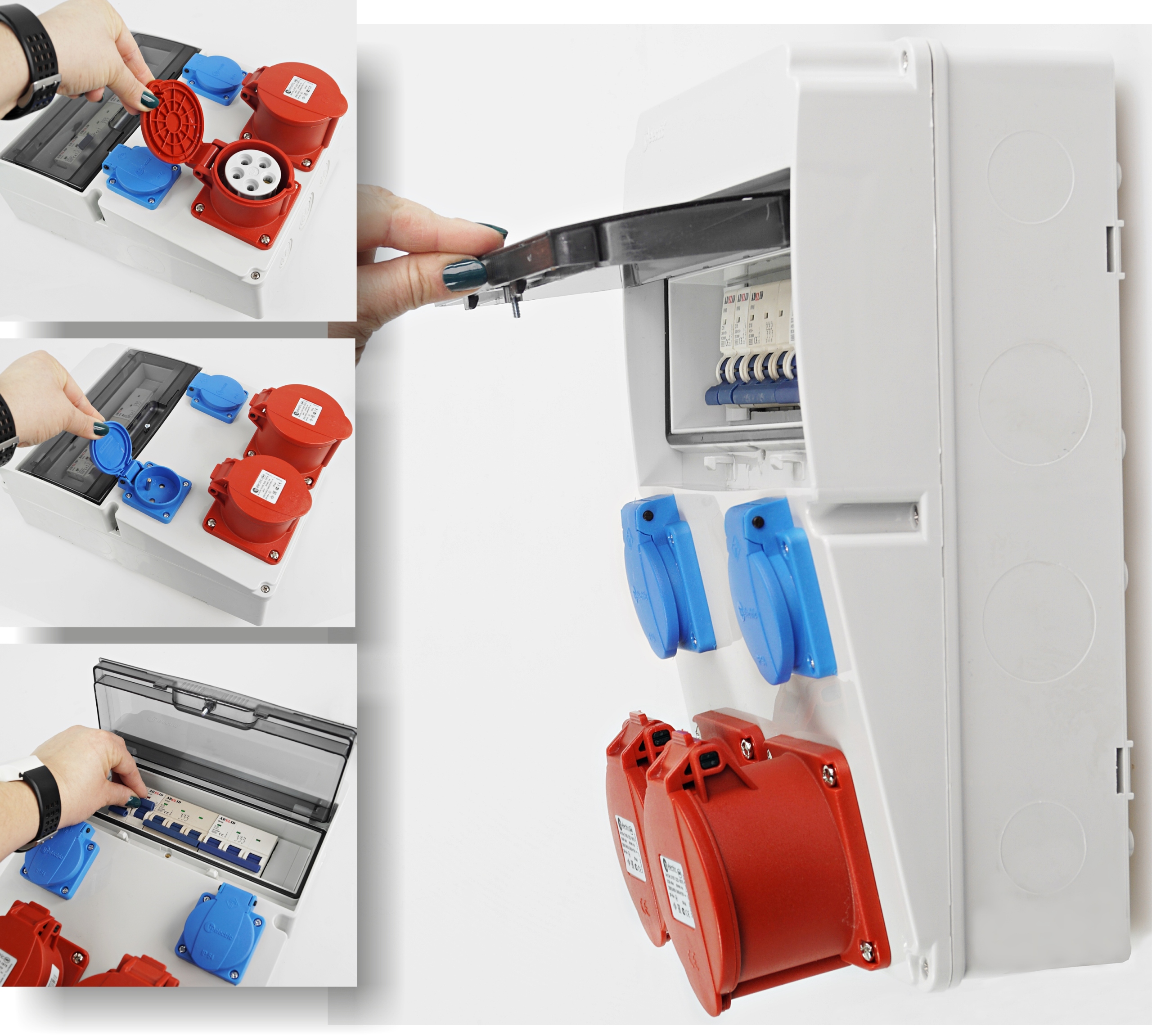 ROZDZIELNICA ROZDZIELNIA BUDOWLANA SKRZYNKA ZABEZPIECZONA 2X32A 4P 230V Stopień ochrony IP IP44