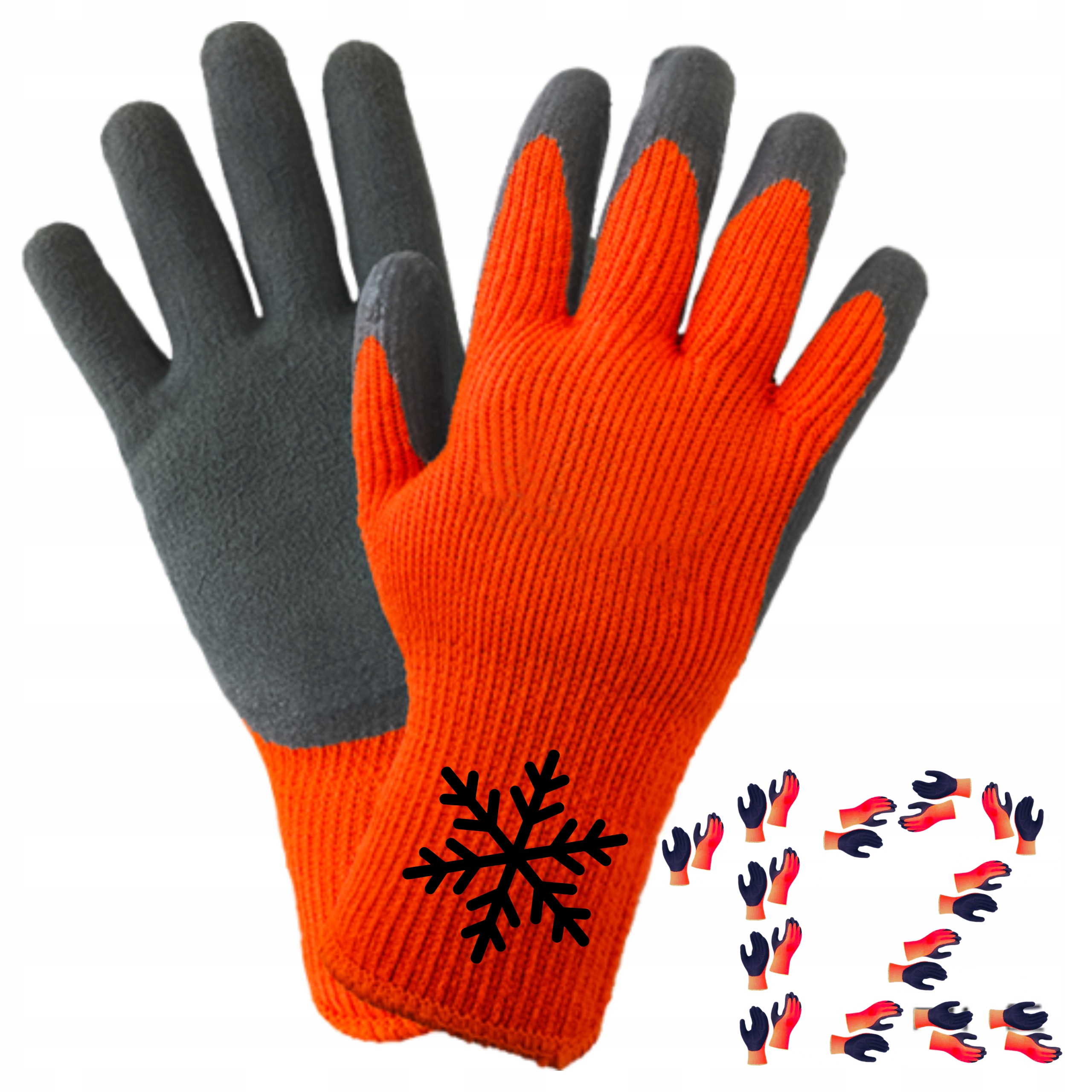 Magros Zimní zateplené ochranné Pracovní Rukavice rukavice Latexové vel. 10-XL 12 párů