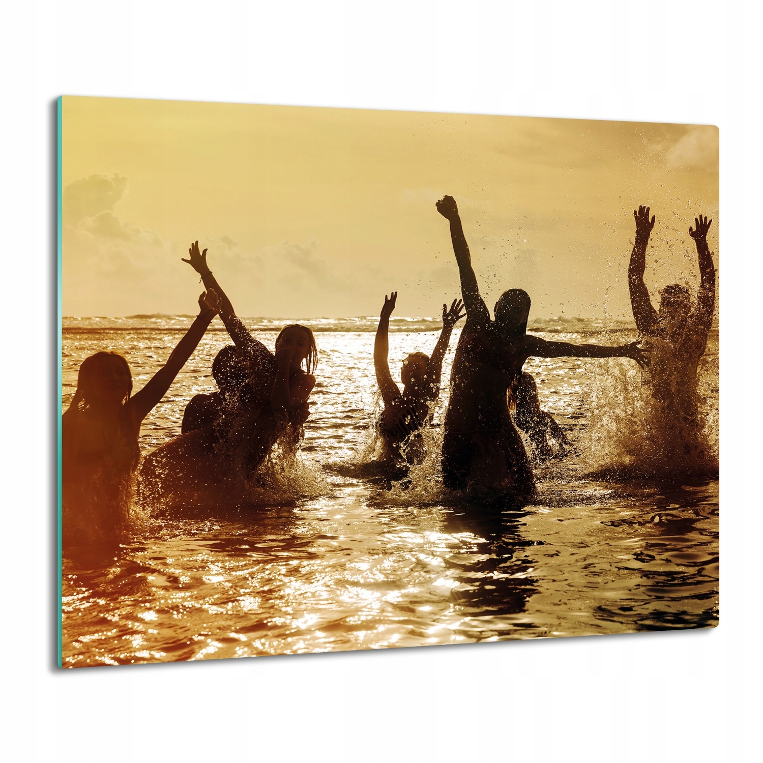 

szklana splashback druk Woda znajomi zabawa 60x52