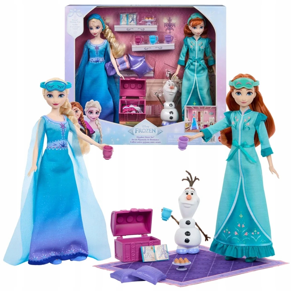 Lalki Disney zestaw Kraina Lodu Piżama party sióstr księżniczki 2PAK Frozen
