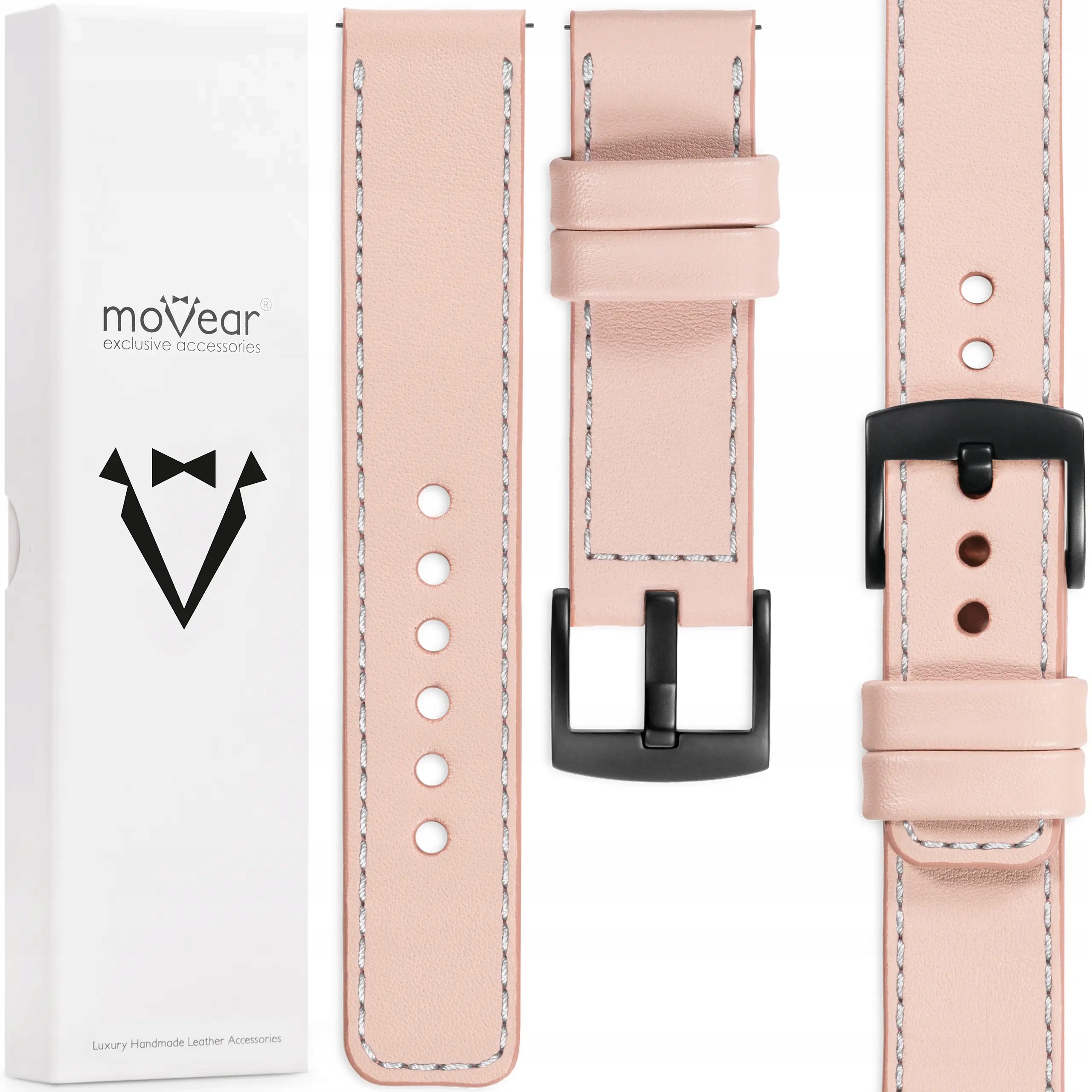 Kožený řemínek 20 mm pro Huawei Watch Gt 3 2 Pro 42/43 Stylový Movear