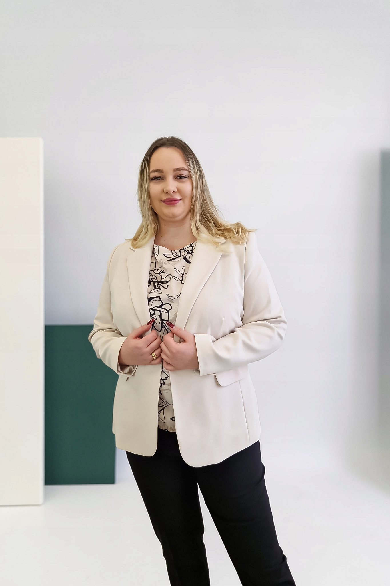 Elegantní Sako Hladká Dámská Béžová 46