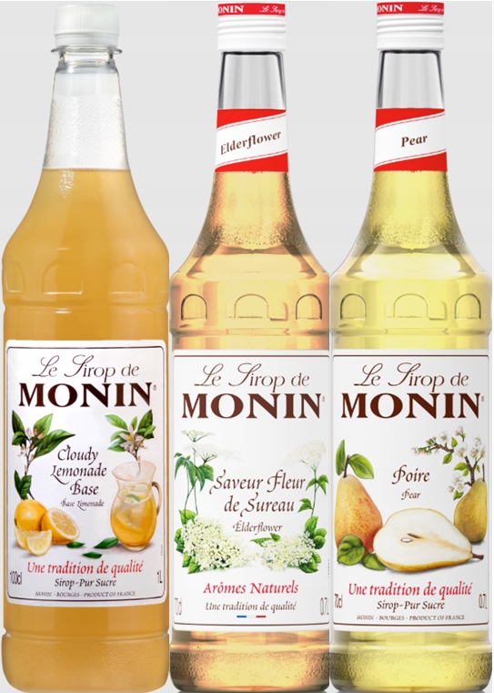 Zestaw letni do lemoniad i drinków Monin Cloudy, Kwiat bzu, Gruszka