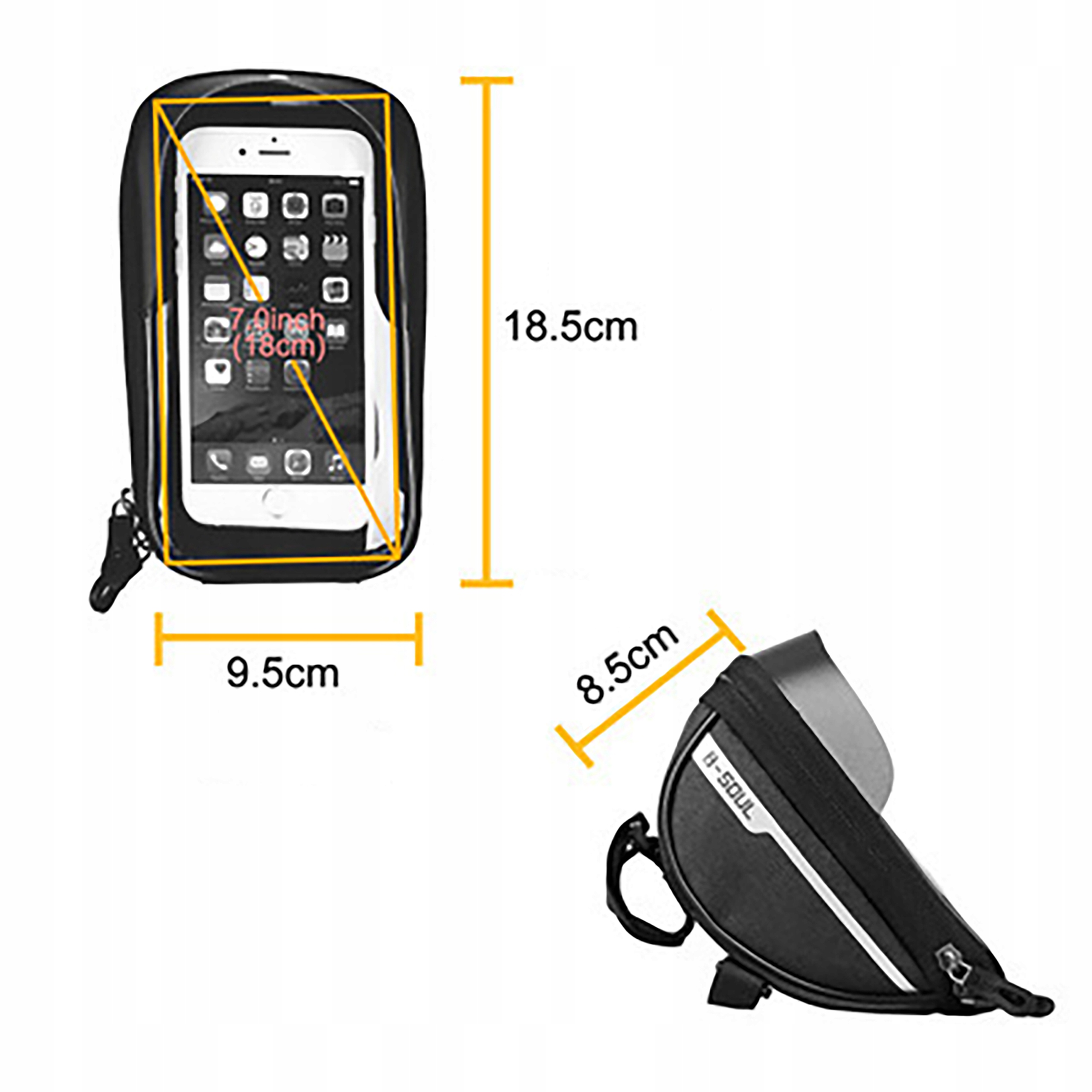 WODOODPORNA SAKWA ROWEROWA NA TELEFON TORBA UCHWYT do roweru NA KIEROWNICE Marka Inna marka