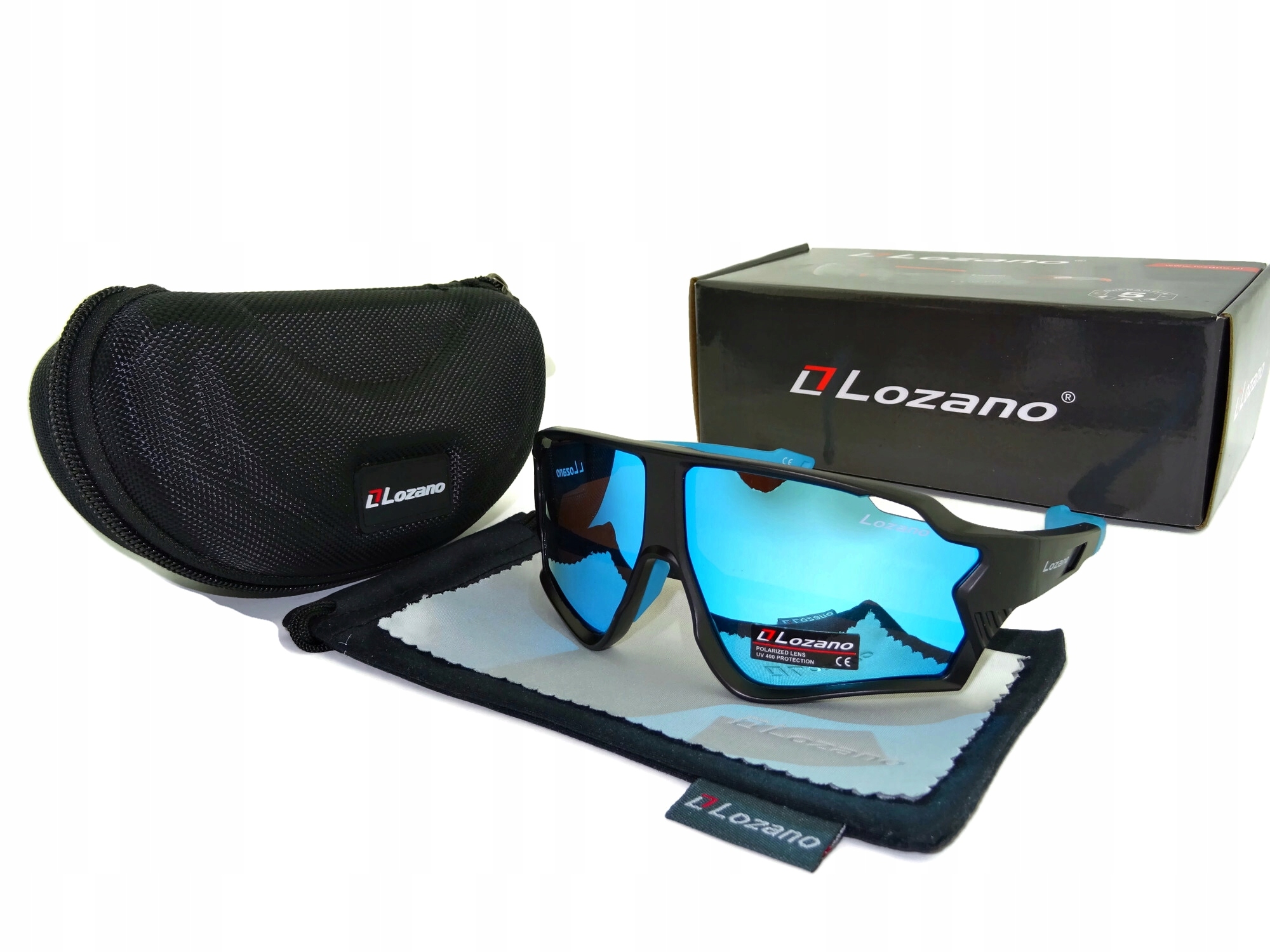 Modré zrcadlové sluneční brýle s polarizací na snowboard